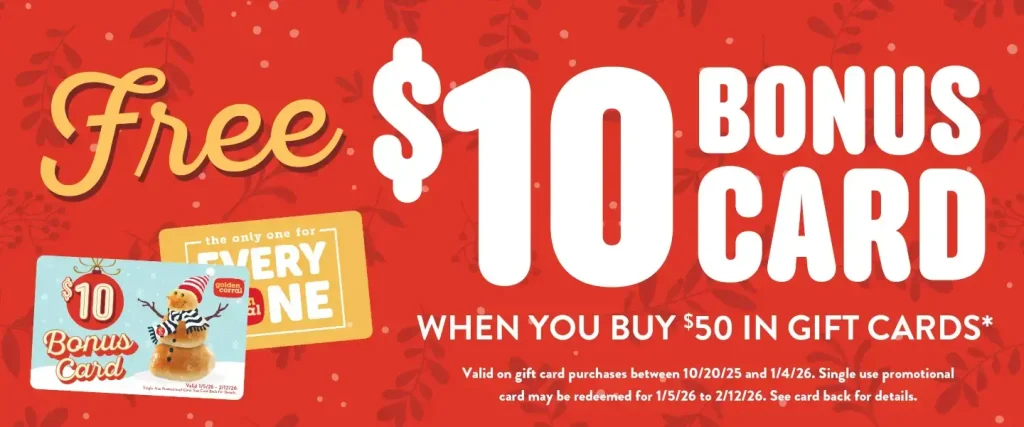 Golden corral gift card available for limited time